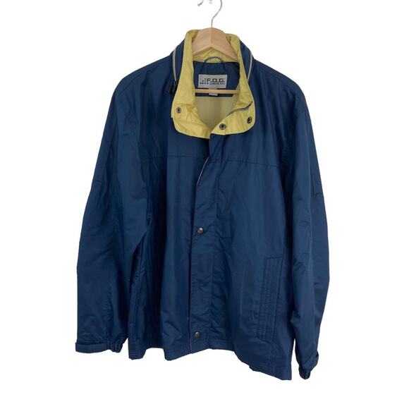 F.O.G. By London Fog Windbreaker Jacket Navy Men's M Gorpcore Classic Preppy - Picture 1 of 7